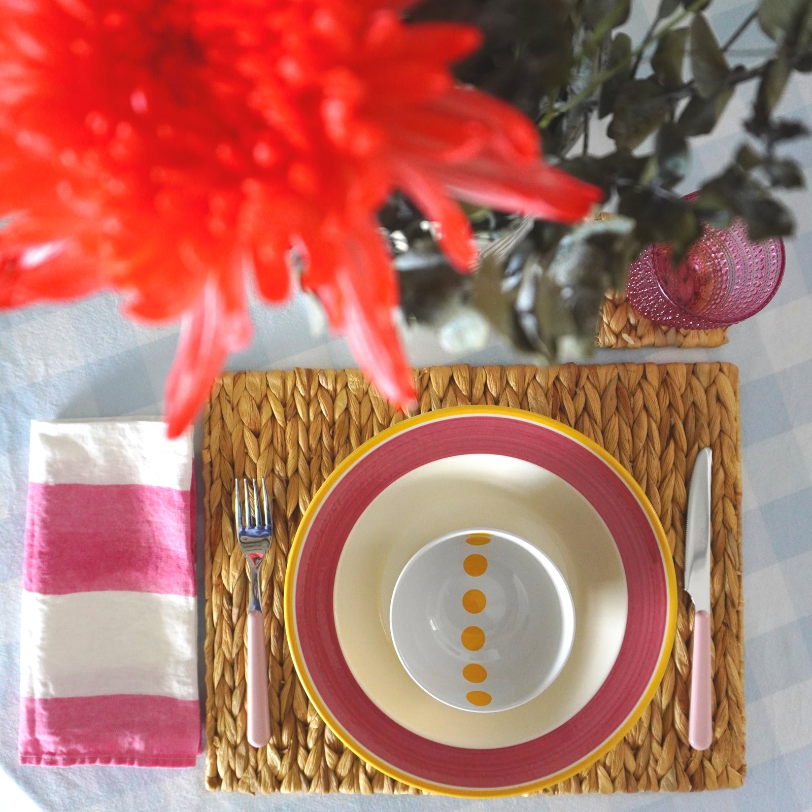 Cotton Candy Pink Pastel Cutlery, 4 Piece Set (Table Fork, Table Knife, Table Spoon, Teaspoon)