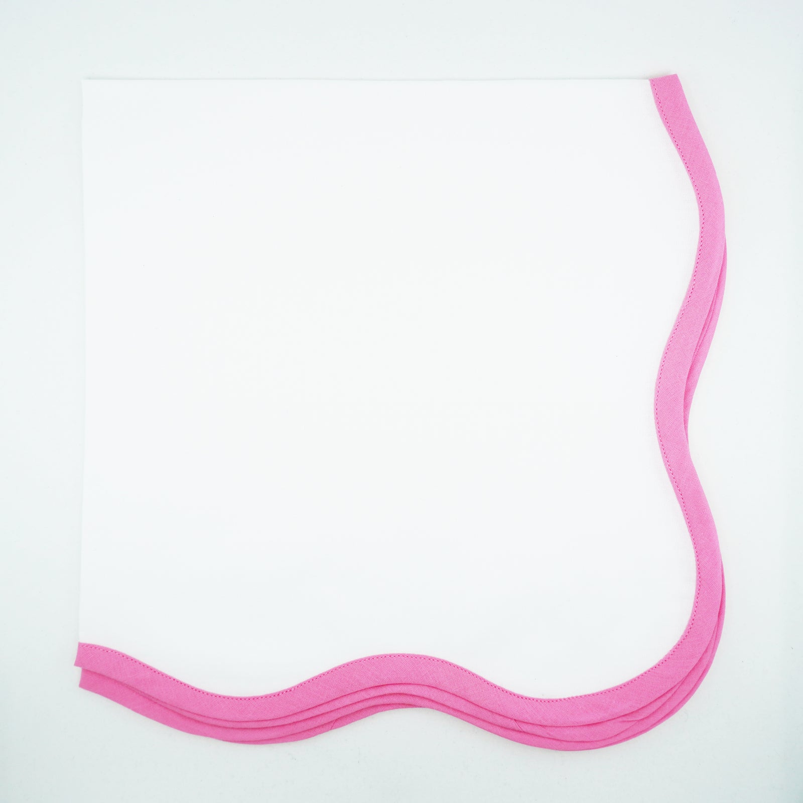 Peony Pink Scallop Napkins, Set of 4