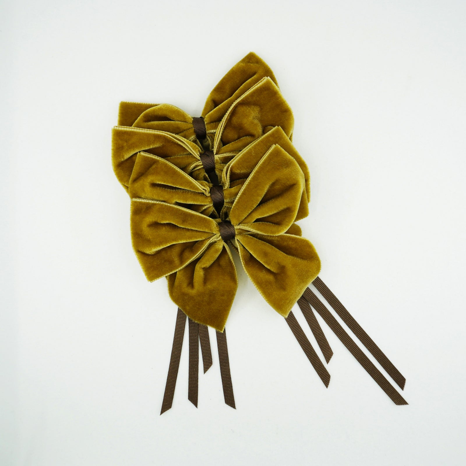Mustard Brown Napkin Bows, Set of 4