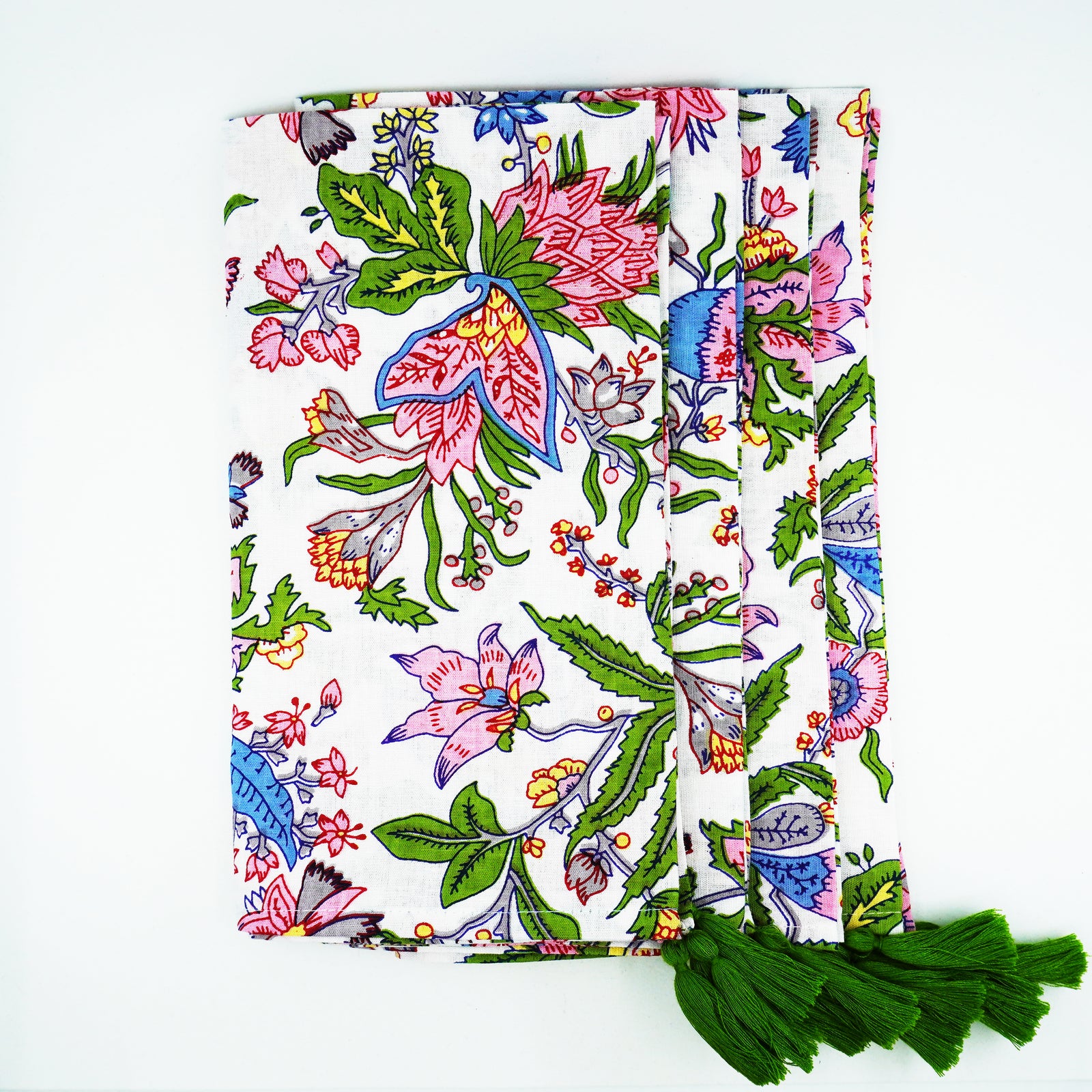Floral Chintz Tassel Napkins, Set of 4