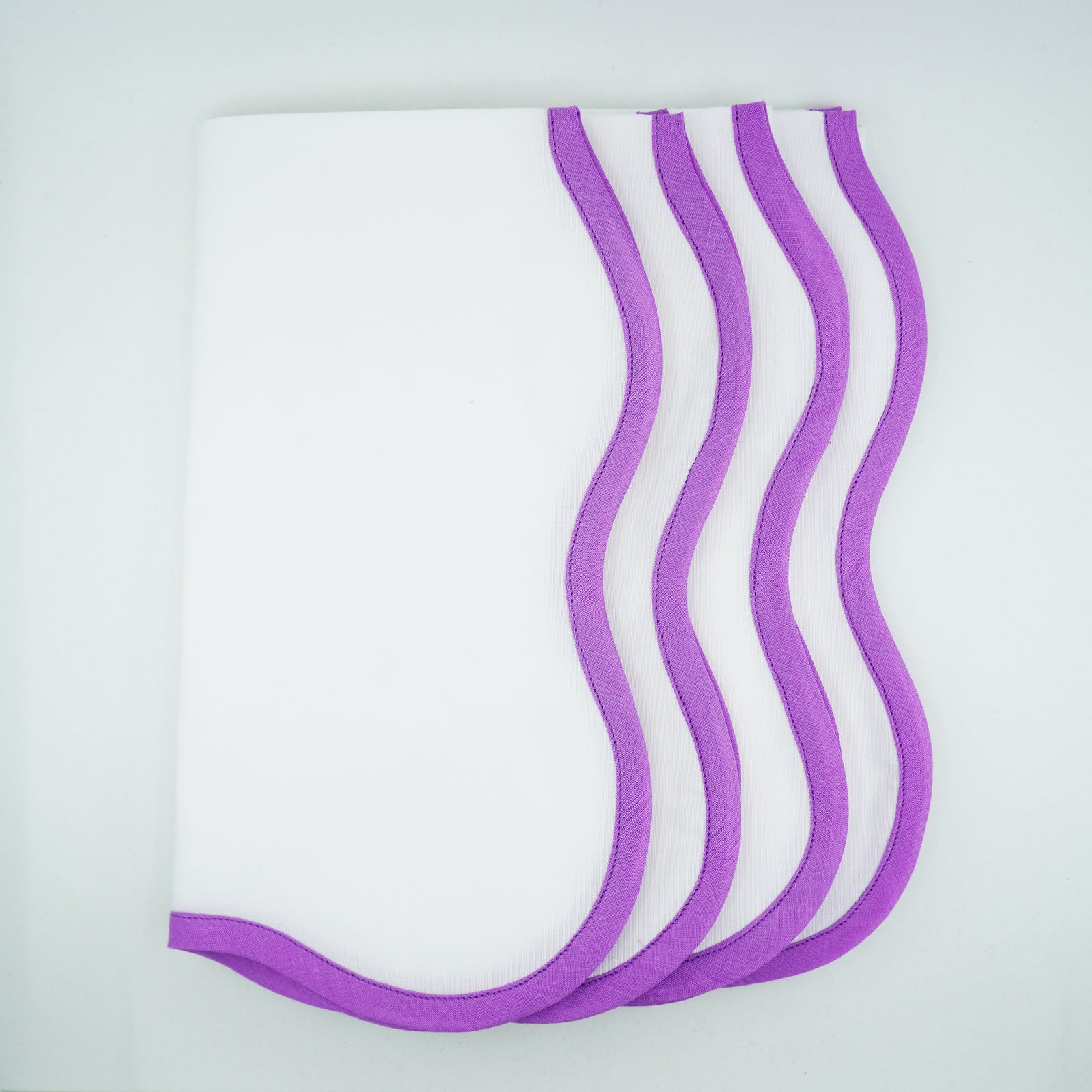 Lavender Scallop Napkins , Set of 4
