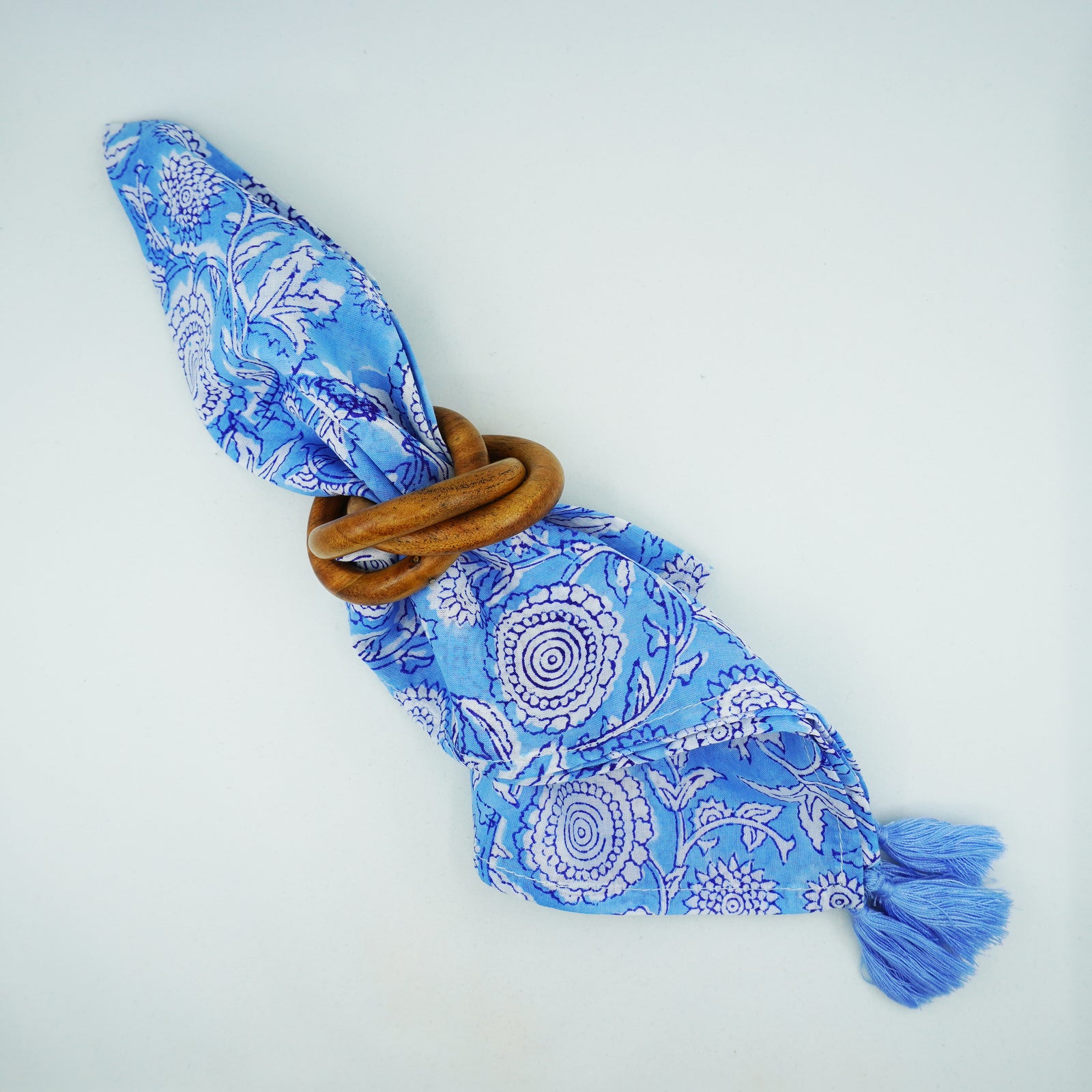 Caramel Beech Wood Napkin Rings, Set of 4