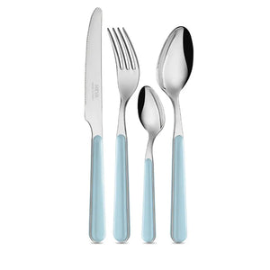 Sky Blue Pastel Cutlery, 4 Piece Set (Table Fork, Table Knife, Table Spoon, Teaspoon)