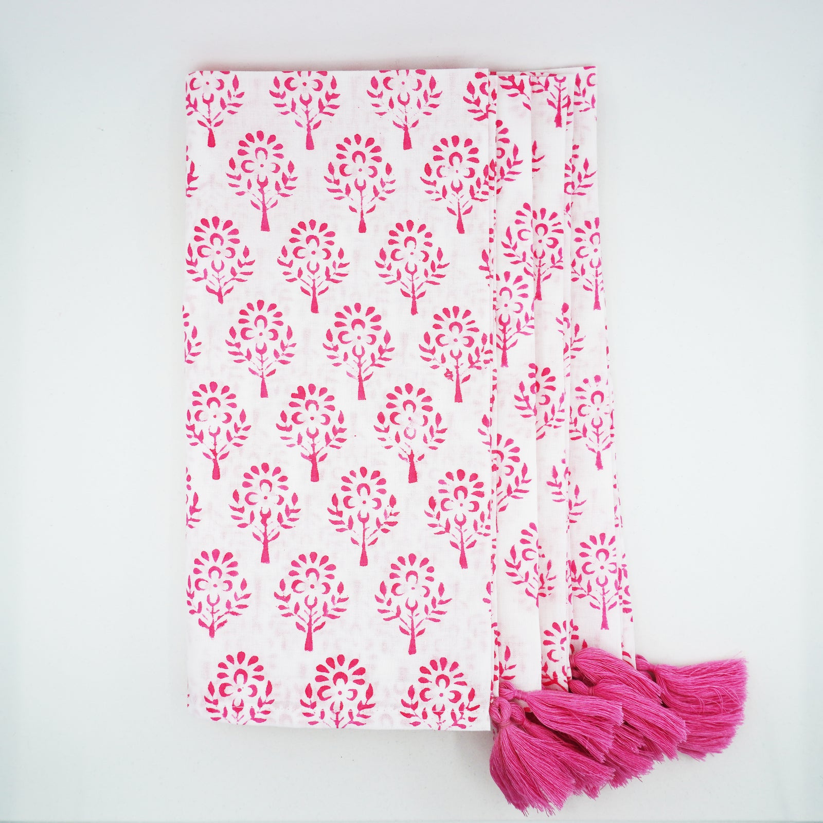 Pink City Block Print Napkins, Set of 4