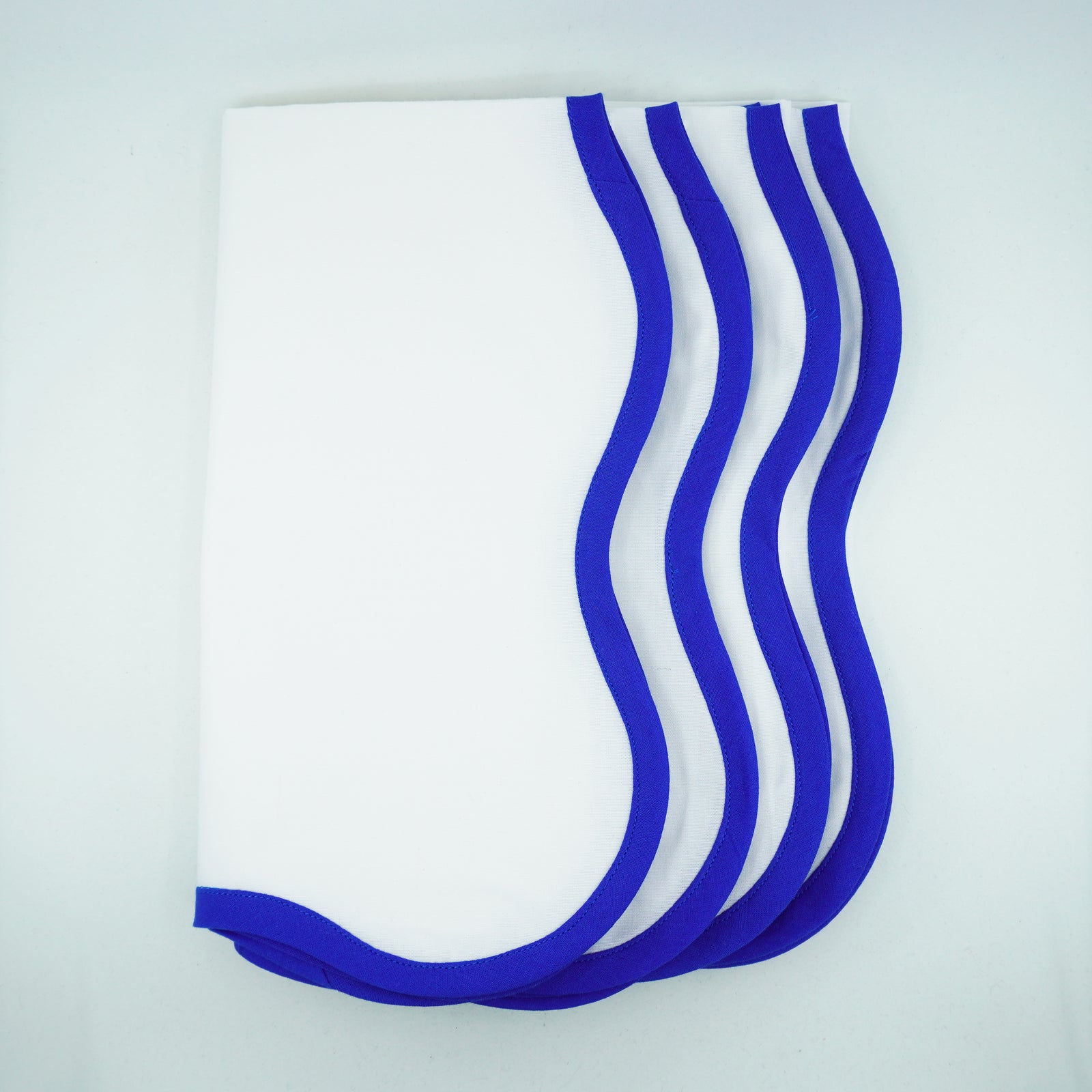Sapphire Blue Scallop Napkins, Set of 4